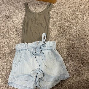 High wasted paper bag shorts / tank